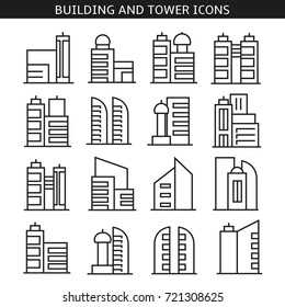 building and tower icons