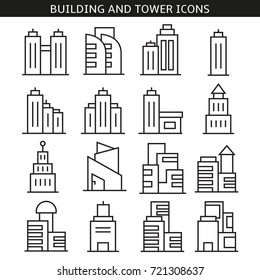 building and tower icons