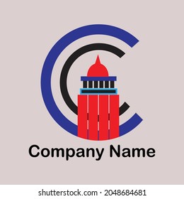 Building, tower,  lighthouse  , landmark, searchlight logo vector design. 