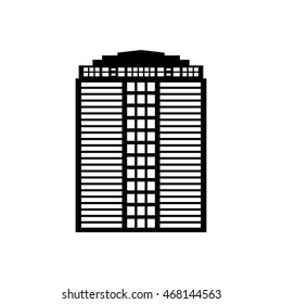Building tower silhouette apartment icon. Isolated and flat illustration