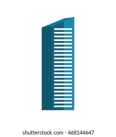 Building tower silhouette apartment icon. Isolated and flat illustration