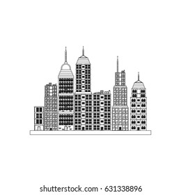 building towers high town image outline
