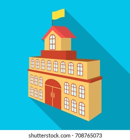 The building of the town hall. City Hall Building single icon in flat style vector symbol stock illustration web.