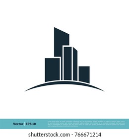 Building Town Icon Vector Logo Template Illustration Design. Vector EPS 10.