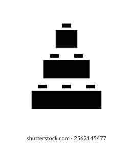 Building toy icon Isolated flat vector in outline