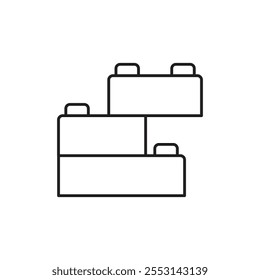 Building toy icon linear logo isolated