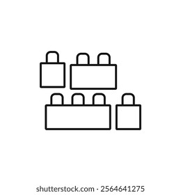 Building toy icon Simple thin line flat symbol