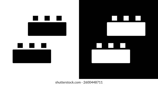 Building toy icons vectors set in solid style.