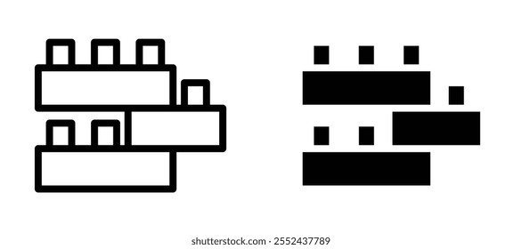 Bauen Spielzeug Liner Symbol Vektorsatz.