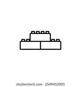 Building toy vector icon outlined style.