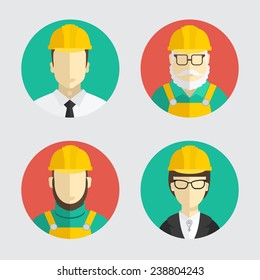 Building trades. Avatar. Flat design. Vector