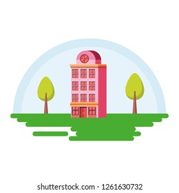 building with trees in the landscape