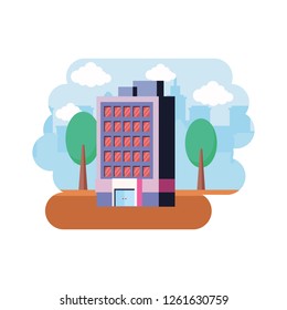 building with trees in the landscape