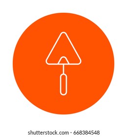 Building trowel for brick masonry, vector round line icon, flat style, simple color change