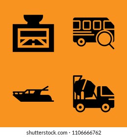 building, truck, industrial and port icons set. Vector illustration for web and design