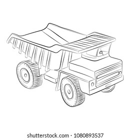 the building truck vector drawing illustration