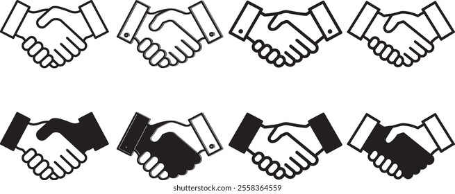 Building Trust Through Partnership: A Modern Minimalistic Silhouette Illustration of a Handshake, Symbolizing Collaboration and Professional Agreements with Clean, Bold Lines and a Contemporary Design