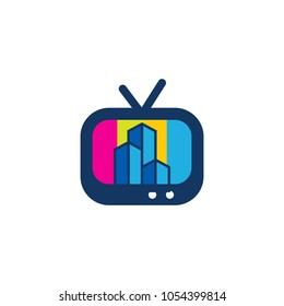 Building Tv Logo Icon Design