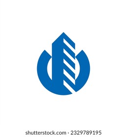 building U blue logo vector in white background