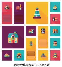 Building ui flat design background set, eps10