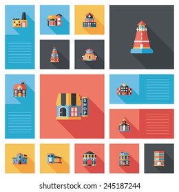 Building ui flat design background set, eps10