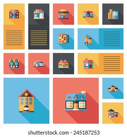 Building ui flat design background set, eps10