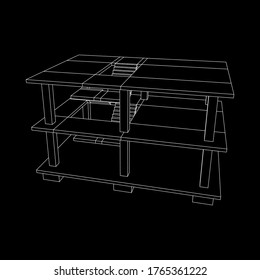 Building under construction. Build house construct in process. Wireframe low poly mesh vector illustration