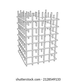 Building under construction. Build house construct in process. Wireframe low poly mesh vector illustration
