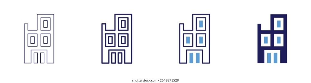 Building under construction icon in 4 different styles. Thin Line, Line, Bold Line, Duotone. Duotone style. Editable stroke.