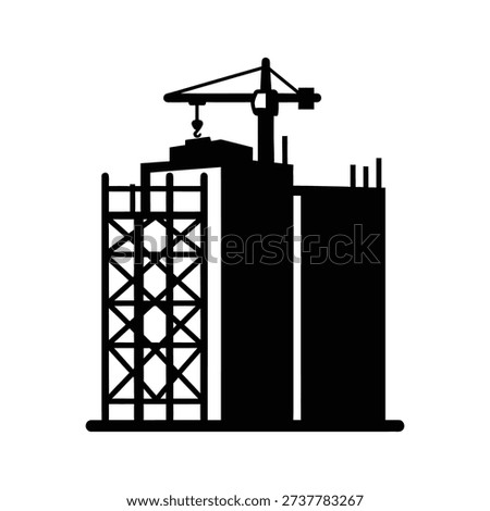 Building under construction icon silhouette vector illustration isolated