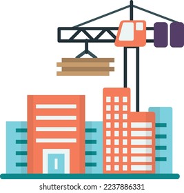 building under construction illustration in minimal style isolated on background