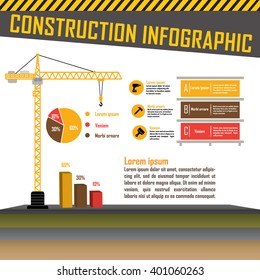Building under Construction site,Construction infographics,Vector illustration template design