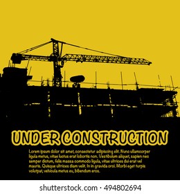 Building under Construction site,Construction infographics,Vector illustration template design