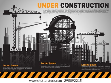 Building under Construction site,Construction infographics,Vector illustration template design