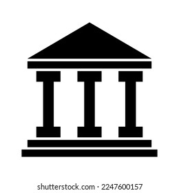 Building university architecture icon, museum roman symbol, flat design vector illustration .