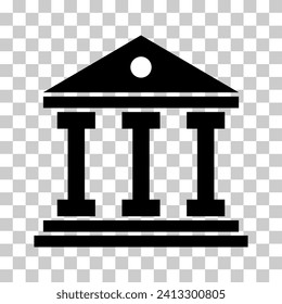 Building university architecture icon, museum roman symbol, flat design vector illustration .