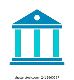 Building university architecture icon, museum roman symbol, flat design vector illustration .