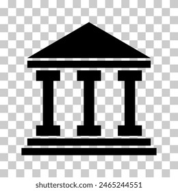 Building university architecture icon, museum roman symbol, flat design vector illustration .