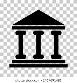 Building university architecture icon, museum roman symbol, flat design vector illustration .