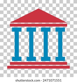 Building university architecture icon, museum roman symbol, flat design vector illustration .