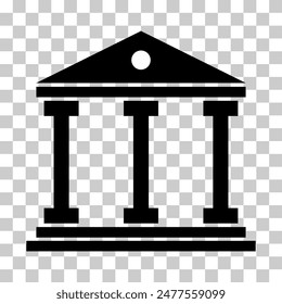 Building university architecture icon, museum roman symbol, flat design vector illustration .