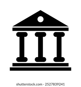 Building university architecture icon, museum roman symbol, flat design vector illustration .