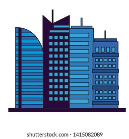 building urban city on white background vector illustration