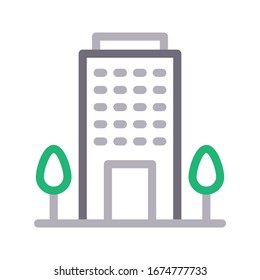 building vector color line icon 