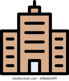 building vector color line icon