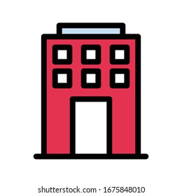 building vector flat color icon 