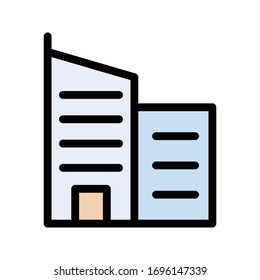building vector flat color icon 