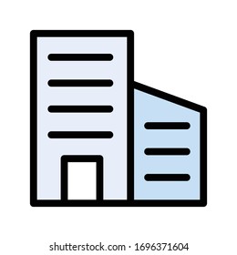 building vector flat color icon 