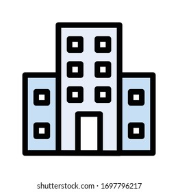 building vector flat color icon