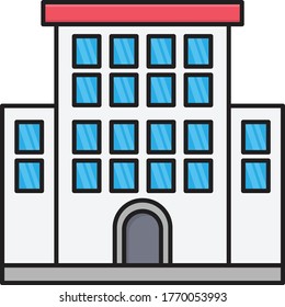 building vector flat color icon 